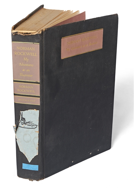 Norman Rockwell Signed First Edition of ''My Adventures as an Illustrator'' -- With Hand-Drawn Caricature Sketch by Rockwell of a Medieval Knight