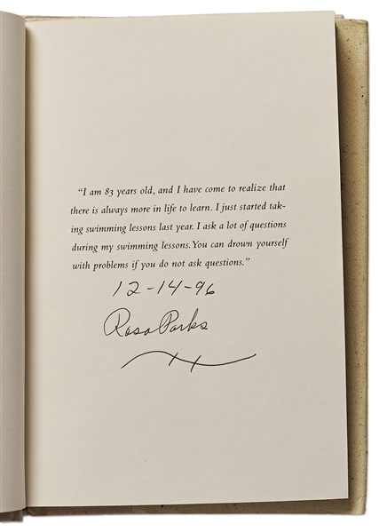 Rosa Parks Signed First Edition of ''Dear Mrs. Parks / A Dialogue With Today's Youth''