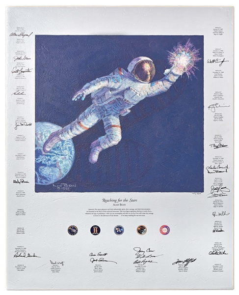 ''Reaching for the Stars'' Limited Edition Artwork by Alan Bean, Signed by 24 Astronauts From the Apollo, Mercury, Gemini, Skylab and Apollo-Soyuz Missions