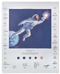 Reaching for the Stars Limited Edition Artwork by Alan Bean, Signed by 24 Astronauts From the Apollo, Mercury, Gemini, Skylab and Apollo-Soyuz Missions