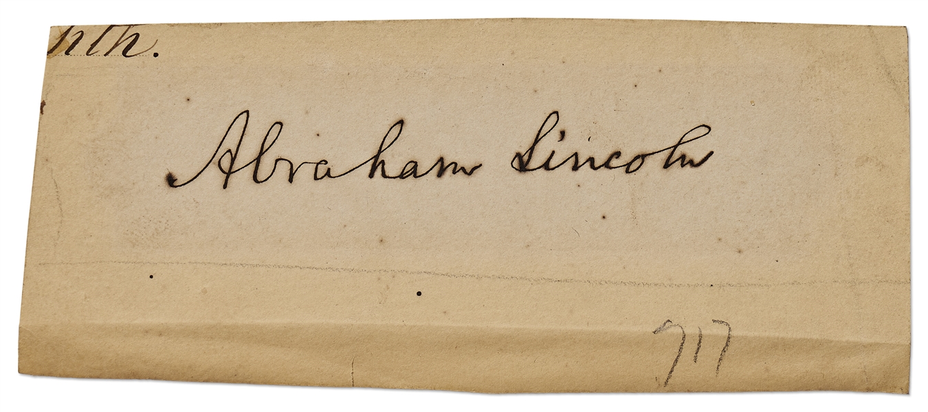 Abraham Lincoln Signature -- Signed with His Full Name, ''Abraham Lincoln''