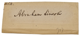 Abraham Lincoln Signature -- Signed with His Full Name, Abraham Lincoln