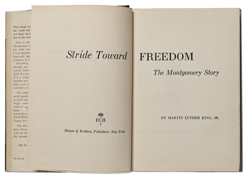 Martin Luther King Signed First Edition, First Printing of ''Stride Toward Freedom'' in Original Dust Jacket