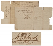 DOI Signer & Revolutionary War General William Floyd Autograph Letter Signed -- ...the Supreme Court would sit in New York the 3rd Tuesday in October, at which Court my cause...might be tryed...