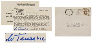 Mother Teresa Letter Signed from 1976, Thanking a Supporter Who Also Wishes to Teach