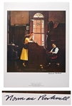 Norman Rockwell Signed Lithograph of His Famous Painting Marriage License -- Measures 19 x 25