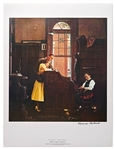 Norman Rockwell Signed Lithograph of His Famous Painting ''Marriage License'' -- Measures 19'' x 25''