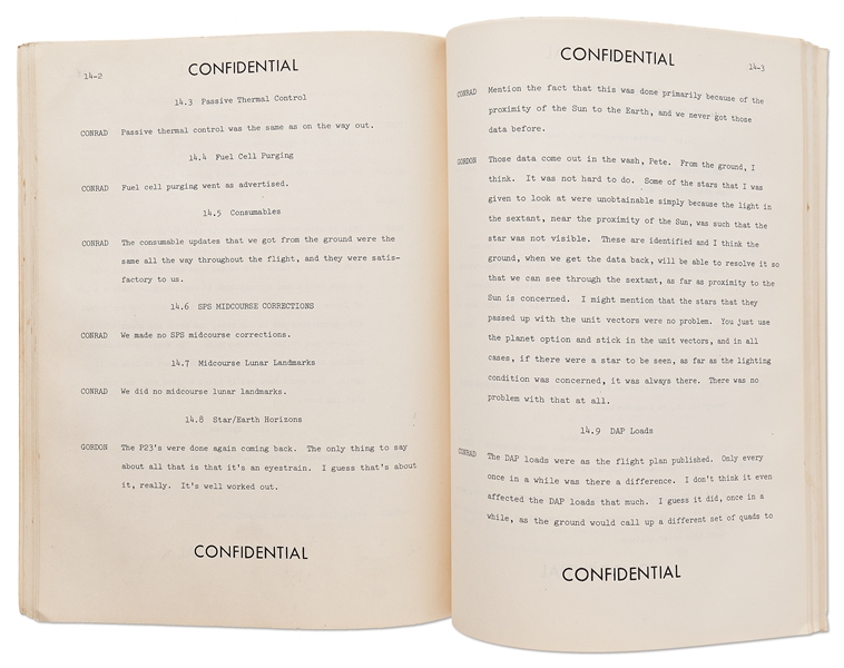 Apollo 12 Technical Crew Debriefing -- Marked Confidential & Stamped With Serial Number 284