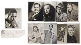 Humphrey Bogart Signed 8 x 10 Photo Without Inscription -- Lot Also Includes Photos Signed by Errol Flynn, Hedy Lamarr and 6 More