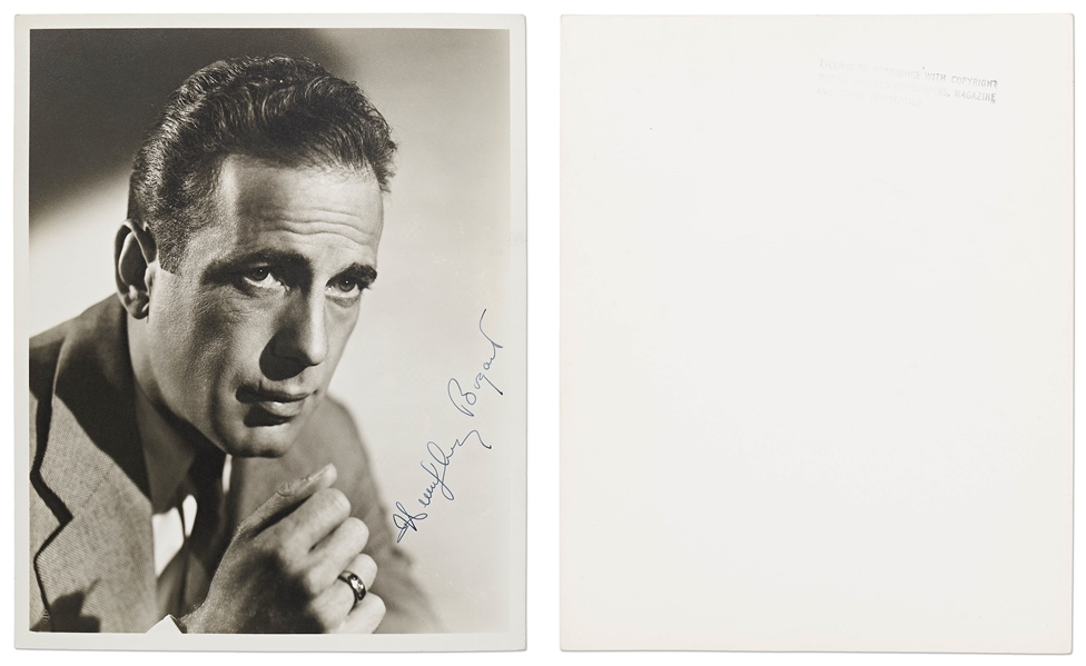 Humphrey Bogart Signed 8'' x 10'' Photo Without Inscription -- Lot Also Includes Photos Signed by Errol Flynn, Hedy Lamarr and 6 More