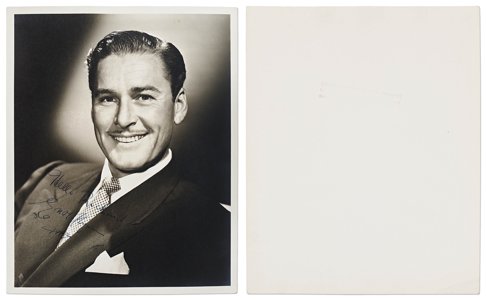 Humphrey Bogart Signed 8'' x 10'' Photo Without Inscription -- Lot Also Includes Photos Signed by Errol Flynn, Hedy Lamarr and 6 More