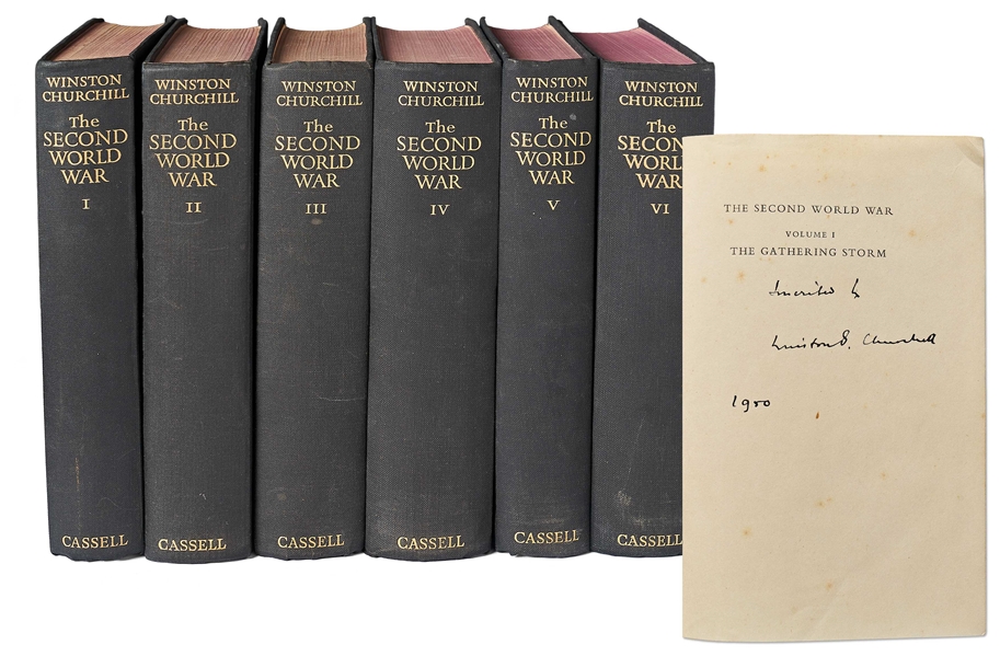 Winston Churchill Signed First Edition of ''The Second World War'' -- Volume I Signed & Dated 1950 by Churchill Without Inscription