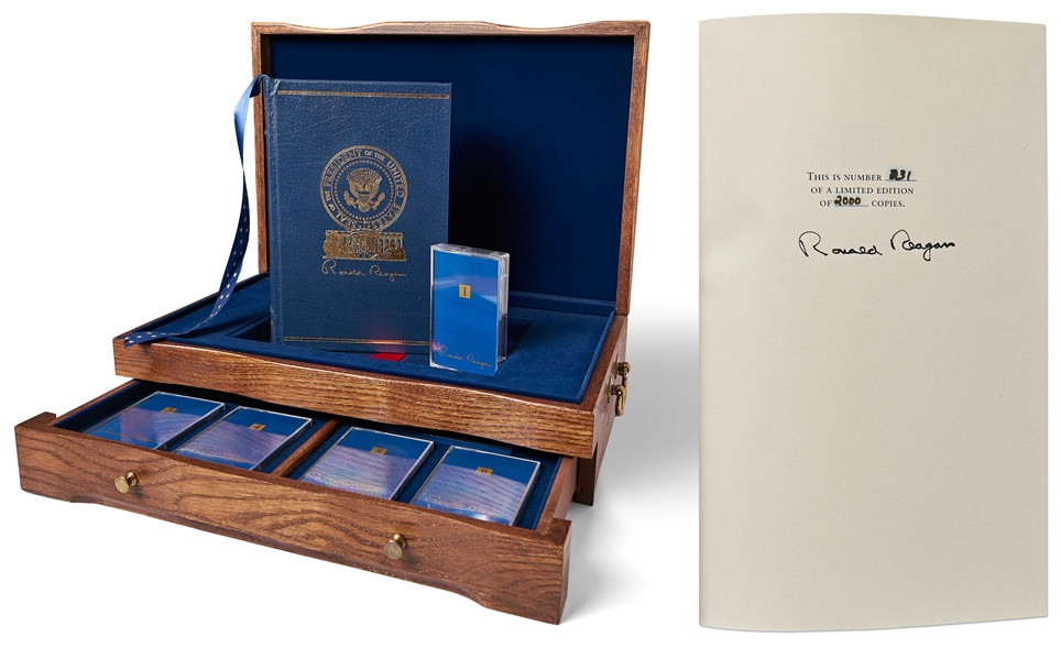 Ronald Reagan Signed ''An American Life'' Special Limited Edition -- Housed in Luxury Oak Case