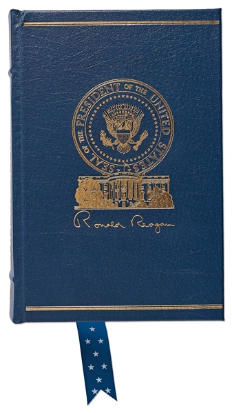 Ronald Reagan Signed ''An American Life'' Special Limited Edition -- Housed in Luxury Oak Case