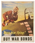 Original World War II Poster from 1943 Titled Keep Him Flying!