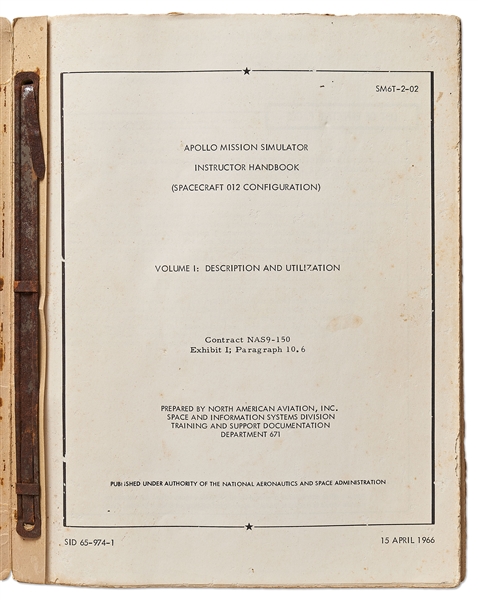 Original ''Apollo Mission Simulator Instructor Handbook'' from 1966