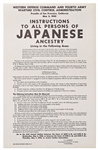 Original Broadside from 1942 Regarding the Internment of Japanese Citizens Living in San Francisco