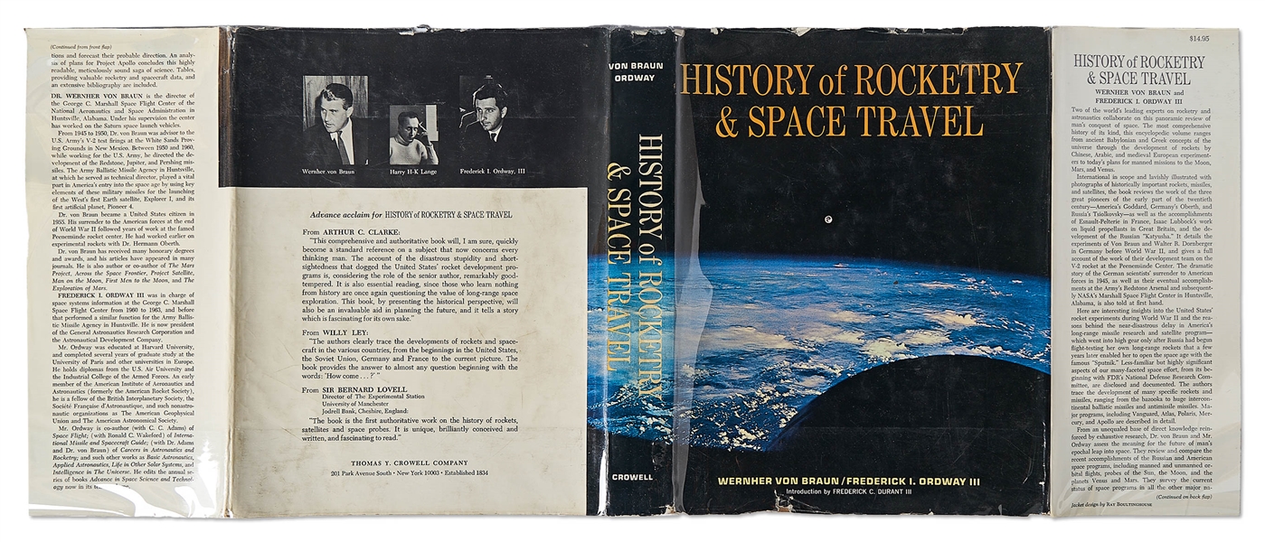 Wernher von Braun Signed First Edition, First Printing of ''History of Rocketry & Space Travel''