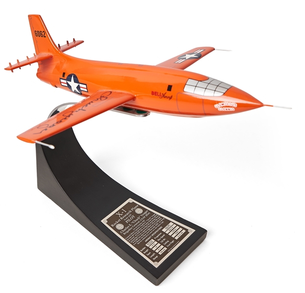 Chuck Yeager Signed Bell X-1 Model Airplane New in Box -- The Plane Yeager Piloted When He Broke the Sound Barrier in 1947