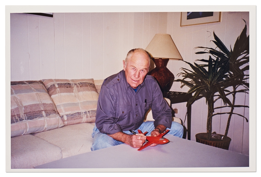 Chuck Yeager Signed Bell X-1 Model Airplane New in Box -- The Plane Yeager Piloted When He Broke the Sound Barrier in 1947