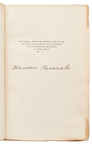 Theodore Roosevelt Signed Limited First Edition of ''African Game Trails''