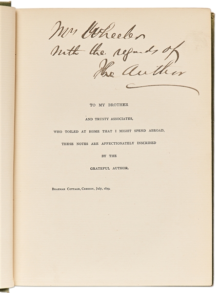 Andrew Carnegie Inscribed First Edition of His Travelogue ''Round The World''