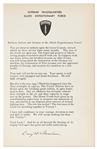 Dwight D. Eisenhower Signed D-Day Speech -- With University Archives COA