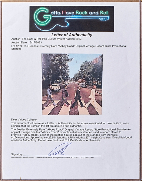 The Beatles Signed Contract -- Signatures Framed with Original Abbey Road Record Store Stand -- With PSA/DNA COA