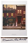 Norman Rockwell Signed Lithograph of His Famous Painting Walking to Church -- Measures 19 x 25