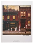 Norman Rockwell Signed Lithograph of His Famous Painting ''Walking to Church'' -- Measures 19'' x 25''