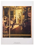 Norman Rockwell Signed Lithograph of His Famous Painting ''Shuffleton's Barber Shop'' -- Measures 19'' x 25''