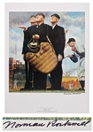 Norman Rockwell Signed Lithograph of His Famous Painting Tough Call -- Measures 19 x 25