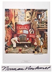 Norman Rockwell Signed Lithograph of His Famous Painting Roadblock -- Measures 19 x 25