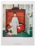 Norman Rockwell Signed Lithograph of His Famous Painting ''The Truth About Santa'' -- Measures 19'' x 25''
