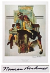 Norman Rockwell Signed Lithograph of His Famous Painting Tired But Happy -- Measures 19 x 25