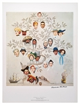 Norman Rockwell Signed Lithograph of His Famous Painting ''Family Tree'' -- Measures 19'' x 25''
