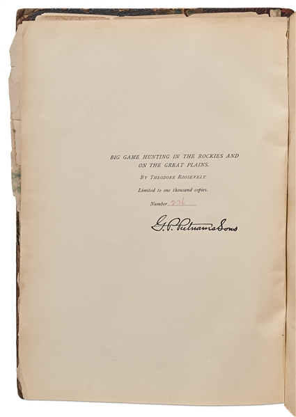 Theodore Roosevelt Signed Limited Edition of ''Big Game Hunting''