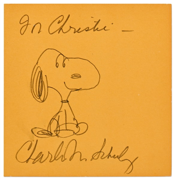 Charles Schulz Hand-Drawn Snoopy Sketch -- With JSA COA