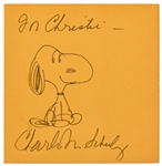 Charles Schulz Hand-Drawn Snoopy Sketch -- With JSA COA