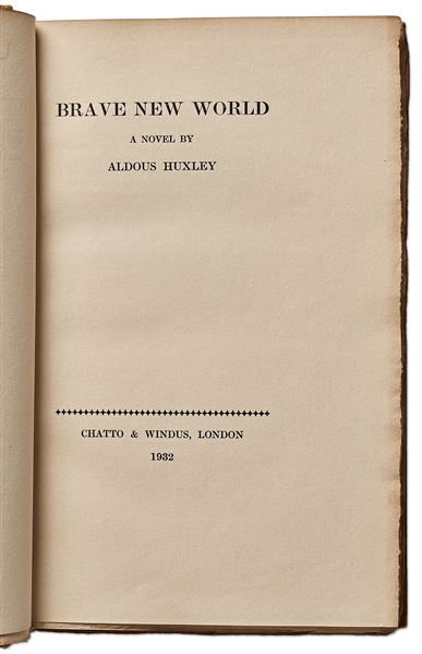 Aldous Huxley Signed Limited Edition of ''Brave New World''