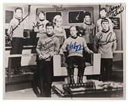 Star Trek Photo Signed by 8 of the Cast Plus Creator Gene Roddenberry -- Measures 14 x 11 -- With R&R COA