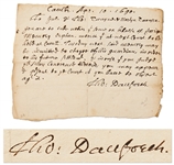 Thomas Danforth Autograph Manuscript Signed From 1690 -- Danforth Served as Deputy Governor of the Massachusetts Bay Colony and Questioned Several Women Accused of Witchcraft in the Salem Witch Trials