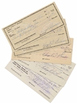 Gus Grissom Lot of Five Checks Signed Virgil I. Grissom and Completed in His Hand -- With Grissom Family LOA