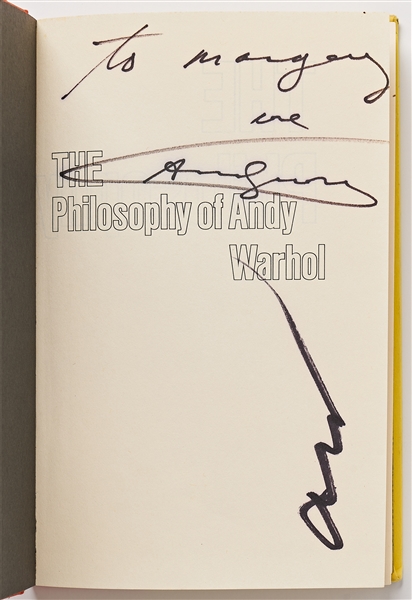 Andy Warhol Signed First Edition of ''The Philosophy of Andy Warhol''