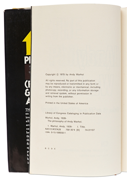 Andy Warhol Sketches His Famous Campbell's Soup Can -- Drawn in a Signed Copy of ''The Philosophy of Andy Warhol''