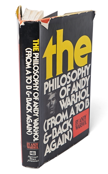 Andy Warhol Sketches His Famous Campbell's Soup Can -- Drawn in a Signed Copy of ''The Philosophy of Andy Warhol''