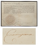 Catherine the Great Document Signed -- The Russian Empress Signs a Diplomatic Letter Introducing a Russian Ambassador