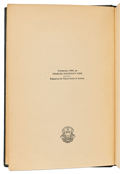 First Edition, First Printing of ''The Great Gatsby''