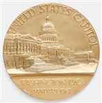 John F. Kennedy Inaugural Medal Made of 18 Karat Gold -- Extremely Rare