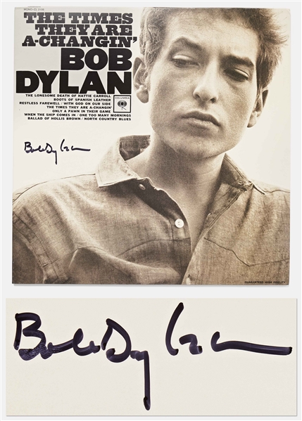 Bob Dylan Signed Album The Times They Are A-Changin -- With Jeff Rosen COA